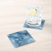 Winter Blauw Witte Sneeuwvlokken Kerstmis Kartonnen Onderzetters (Insitu)