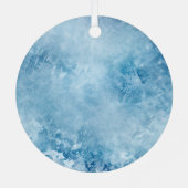 Winter Blauw Witte Sneeuwvlokken Kerstmis Metalen Ornament (Achterkant)