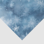 Winter Blauw Witte Sneeuwvlokken Kerstmis Tissuepapier (Detail)