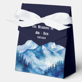 Winter Blauw Witte Snowy Mountains Wedding Bedankdoosjes