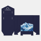 Winter Blauw Witte Snowy Mountains Wedding Bedankdoosjes (Ongevouwen)