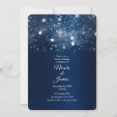 Winter Blauw Zilver Sparkling Lights Wedding Kaart (Voorkant)