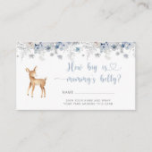 Winter blauw zilveren hert hoe groot is mama buik informatiekaartje (Voorkant)