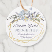 Winter Blauwe Bloem Meisjesuitstap Bedankt Bedankjes Labels (Voorkant)