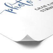 Winter Blauwe Chinoiserie Bruiloft Feest Fotohokje Poster (Hoek)