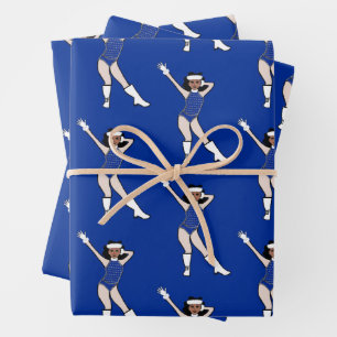 Winter Blauwe Danser Inpakpapier Vel