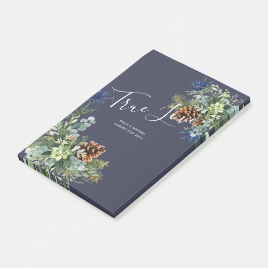 Winter Blauwe Distel Eucalyptus Trouw Wonderland Post-it® Notes (Schuin)