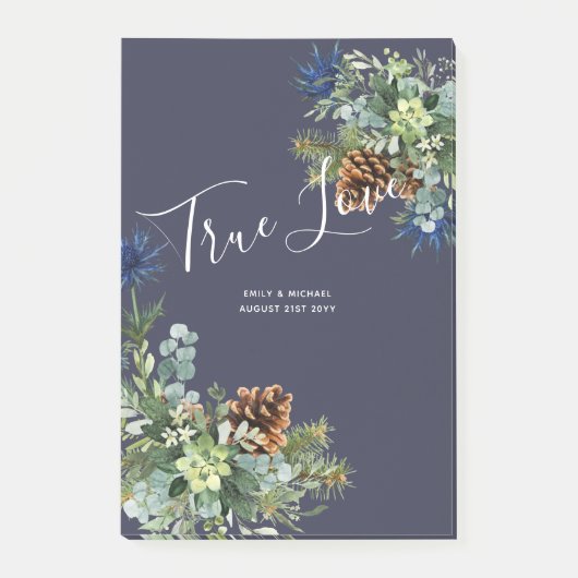 Winter Blauwe Distel Eucalyptus Trouw Wonderland Post-it® Notes (Voorkant)