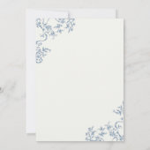 Winter Blauwe Gemberpot Chinoiserie Bruiloftsbrunc Kaart (Achterkant)