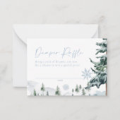 Winter Blauwe Luier Raffle Kaart Notitiekaartje (Voorkant)