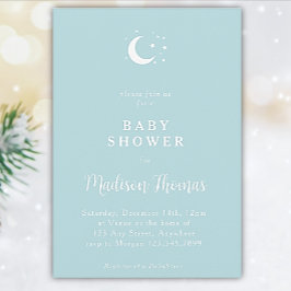 Winter Blauwe Maan en sterren Kaart