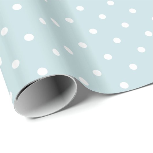 Winter Blauwe Polka Dot Cadeaupapier (Rol Hoek)