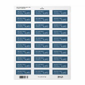 Winter Blauwe retour adreslabels Etiket (Full Sheet)