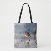Winter Blauwe Rietzanger Dier Tote Bag (Voorkant)