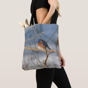 Winter Blauwe Rietzanger Dier Tote Bag