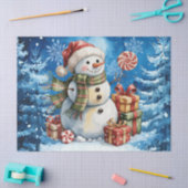Winter Blauwe Sneeuwman & Kerstcadeaus Tissuepapier (Craft)