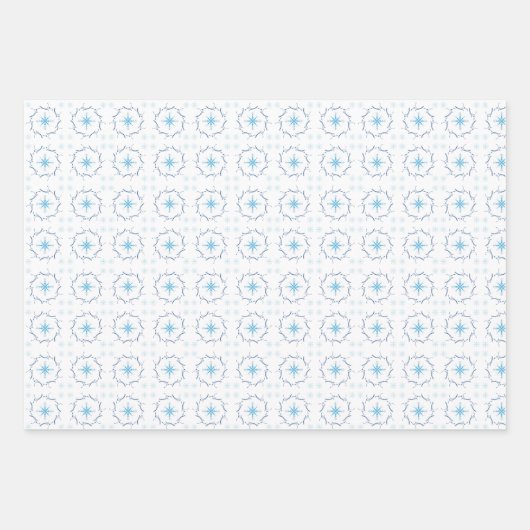Winter Blauwe sneeuwvlok Inpakpapier Vel (Voorkant)