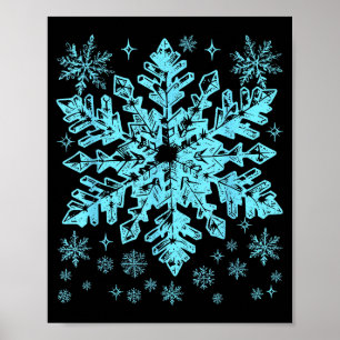 Winter Blauwe Sneeuwvlok Kerstmis Xmas Kostuums He Poster