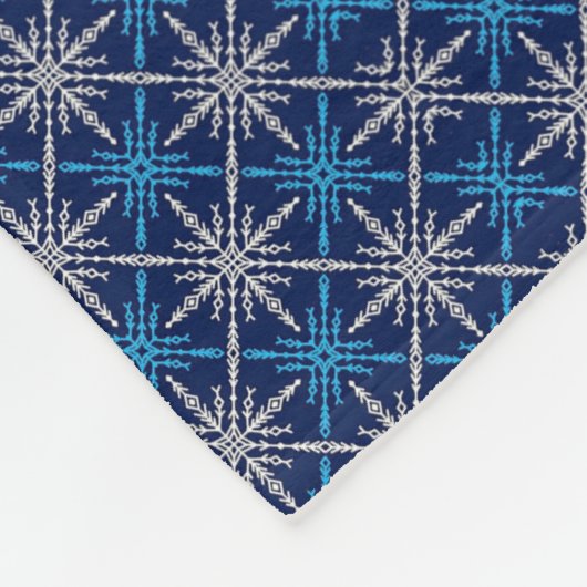 Winter Blauwe Sneeuwvlokdeken Fleece Deken (Hoek)