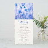 Winter Blauwe Tuin Trouwprogramma Kaart (Staand voorkant)