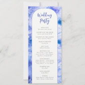 Winter Blauwe Tuin Trouwprogramma Kaart (Achterkant)