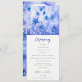 Winter Blauwe Tuin Trouwprogramma Kaart (Voorkant / Achterkant)