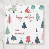 Winter Blauwe Vierkante Kerstcadeautags Bedankjes Labels (Voorkant)