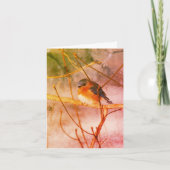 Winter Blauwe Vogel Dieren Kunst Notitiekaart (Voorkant)