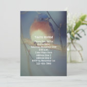 Winter Blauwe Vogel Dierenfeest Kaart (Staand voorkant)