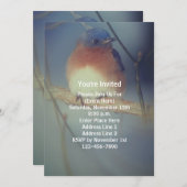 Winter Blauwe Vogel Dierenfeest Kaart (Voorkant / Achterkant)