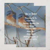 Winter Blauwe Vogel Natuurfeest Kaart (Voorkant / Achterkant)