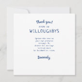 Winter Blauwe Vogels In Liefde Kerst Huwelijk Bedankkaart (Achterkant)