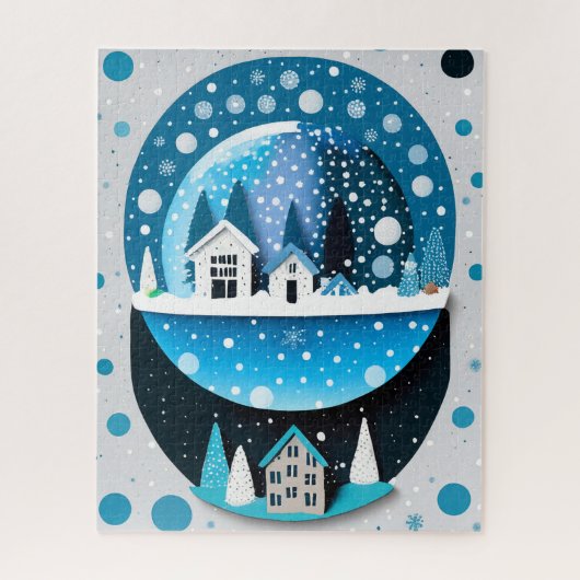 Winter Blauwe Vogels In Liefde Kerst Huwelijk Legpuzzel (Verticaal)