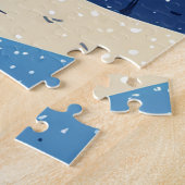 Winter Blauwe Vogels In Liefde Kerst Huwelijk Legpuzzel (Zijkant)
