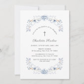 Winter Blauwe Wildbloem Kruis Dop Kaart (Voorkant)