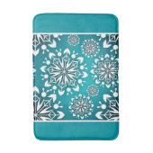 Winter Blauwgroen en witte sneeuwvlokken Badmat (Voorkant Verticaal)