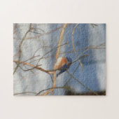 Winter Blauwvogel Natuur kunst Legpuzzel (Horizontaal)