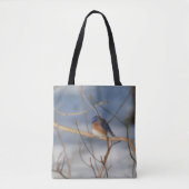 Winter Blauwvogel Natuur kunst Tote Bag (Voorkant)