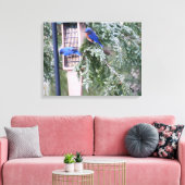 Winter Blauwvogels Canvas Afdruk (Insitu (Woonkamer))