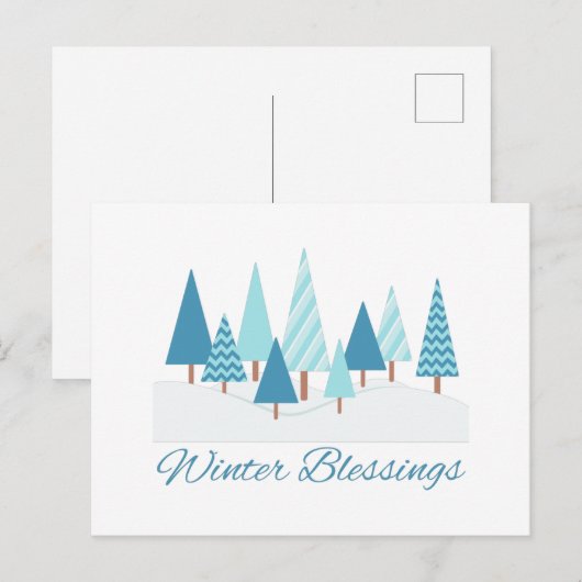 Winter Blessings Briefkaart (Voorkant / Achterkant)