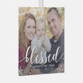 Winter Blessings Custom Foto Kerstversiering Glas Ornament (Voorkant Rechts)