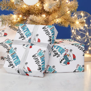 Winter Blessings Customize Cadeaupapier