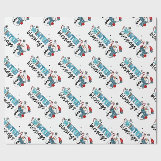 Winter Blessings Customize Cadeaupapier (Vlak)