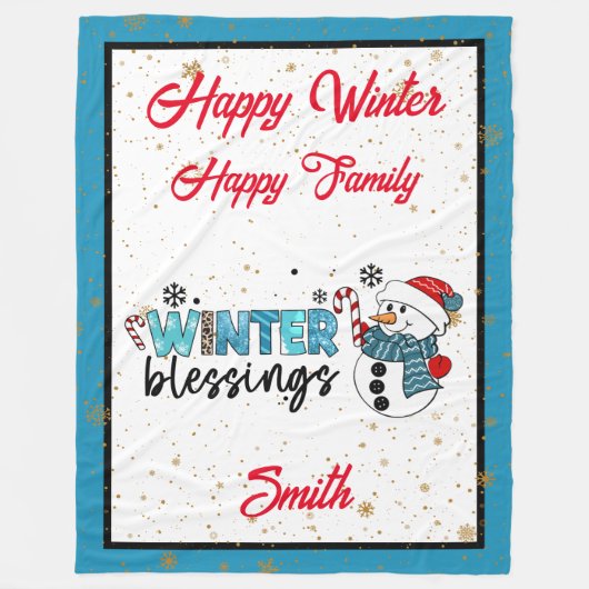 Winter Blessings Customize Fleece Deken (Voorkant)