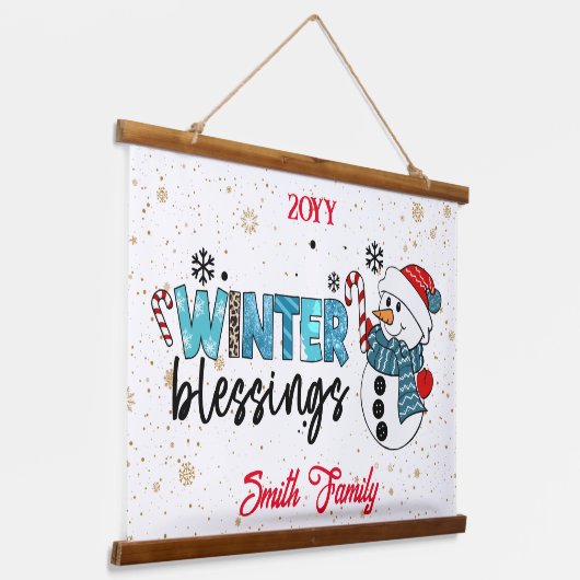 Winter Blessings Customize Hangend Wandkleed (Gebogen)