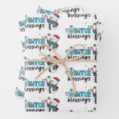 Winter Blessings Customize Inpakpapier Vel (In situ)