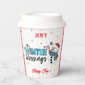 Winter Blessings Customize Papieren Bekers (Voorkant)