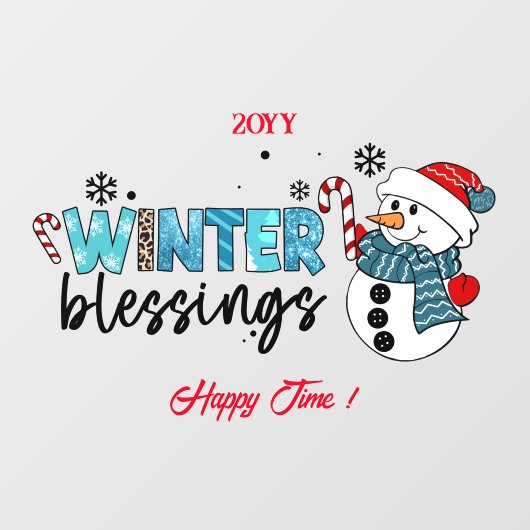 Winter Blessings Customize Raamsticker (Vel)