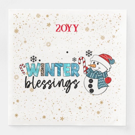 Winter Blessings Customize Servet (Voorkant)
