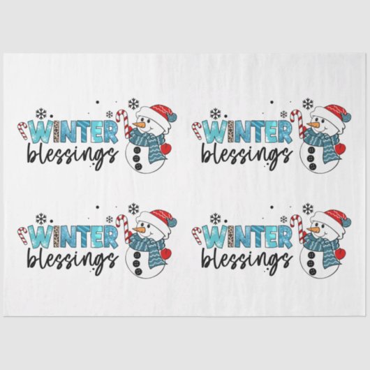 Winter Blessings Customize Tissuepapier (Voorkant)